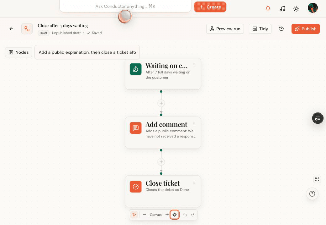 Visual automations CenterStage product screenshot
