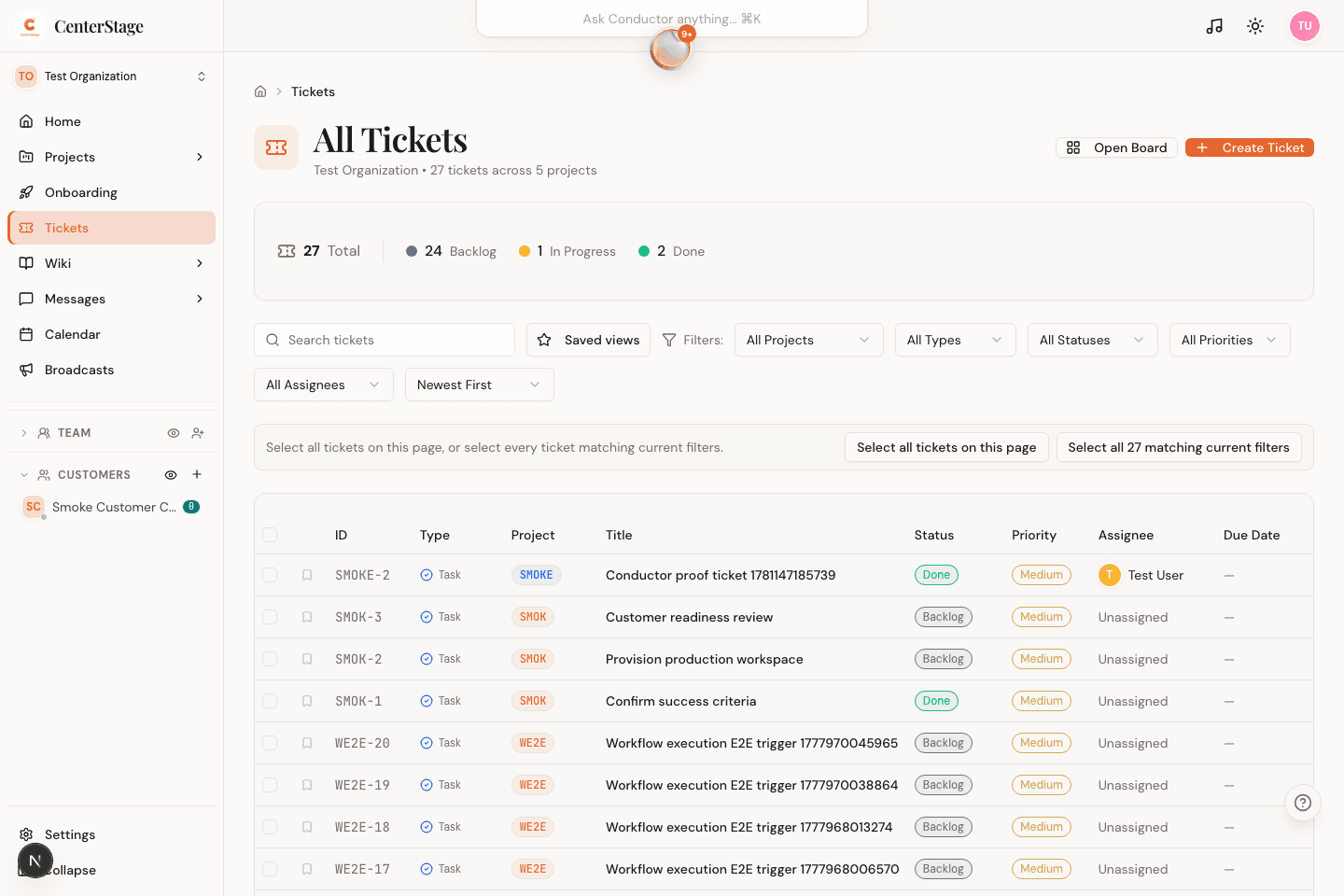 Ticket operations CenterStage product screenshot