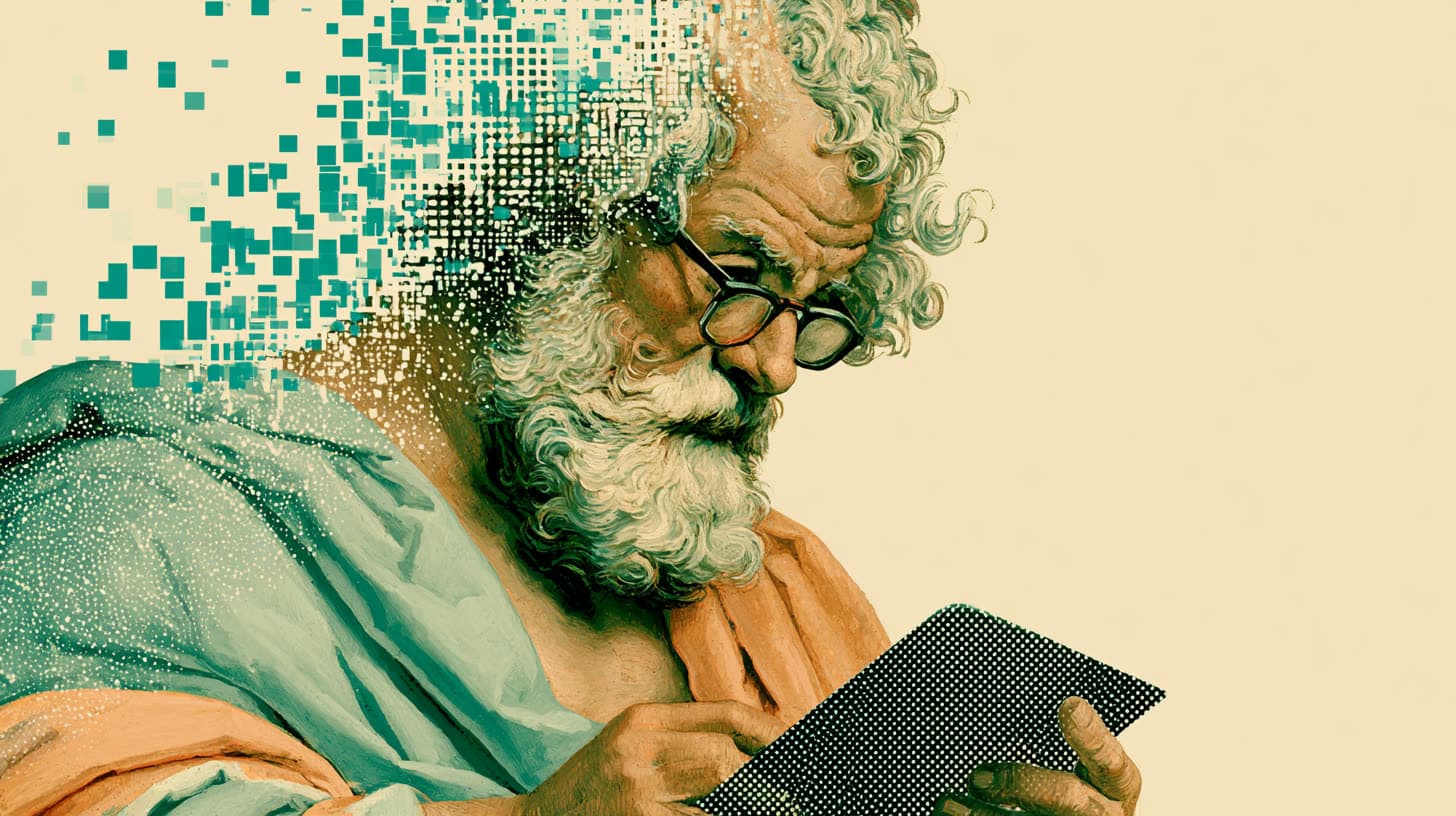 Guided Onboarding Renaissance dither illustration